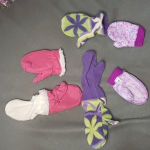 Girls toddler fleece mitten lot